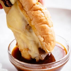A classic French Dip Sandwich with sauce