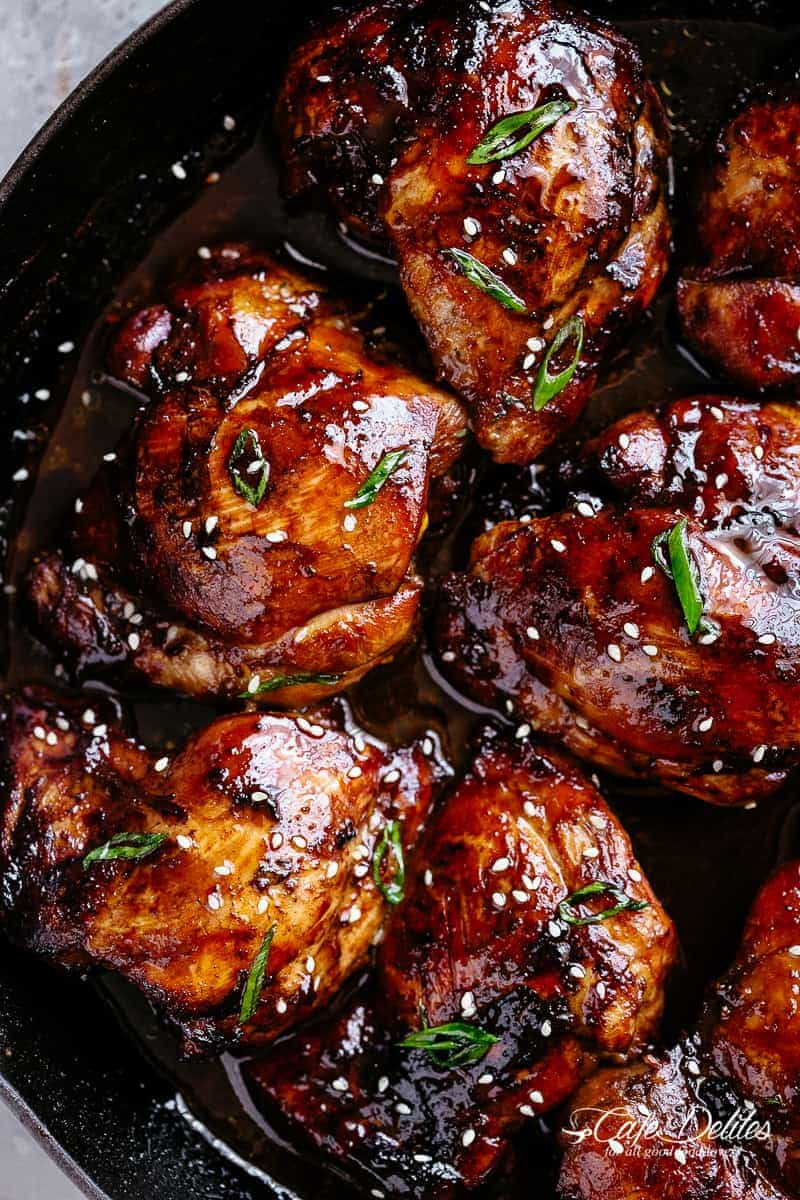 Honey Soy Baked Chicken Thighs - Cafe Delites