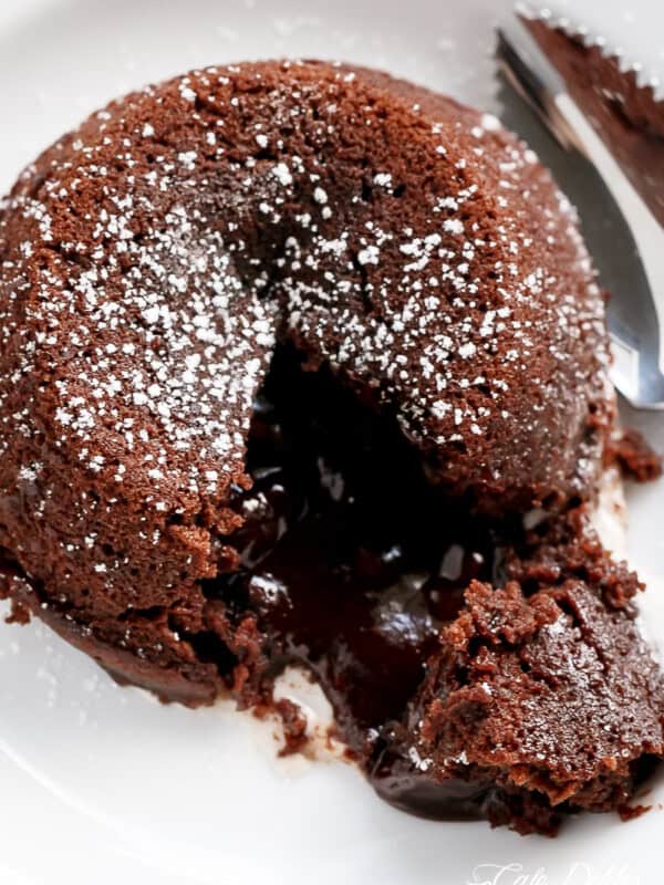 Top view of Molten Chocolate Lava Cakes