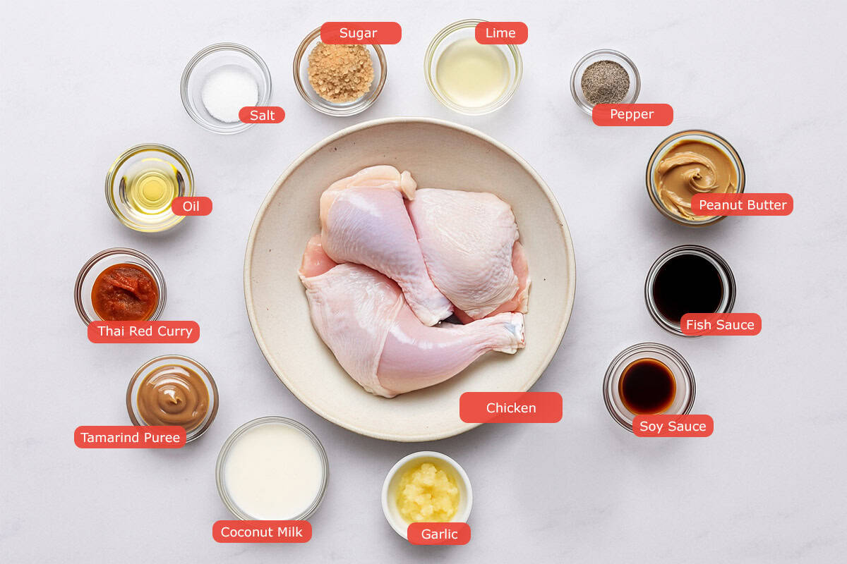 Ingredients is separated bowls in a white surface.
