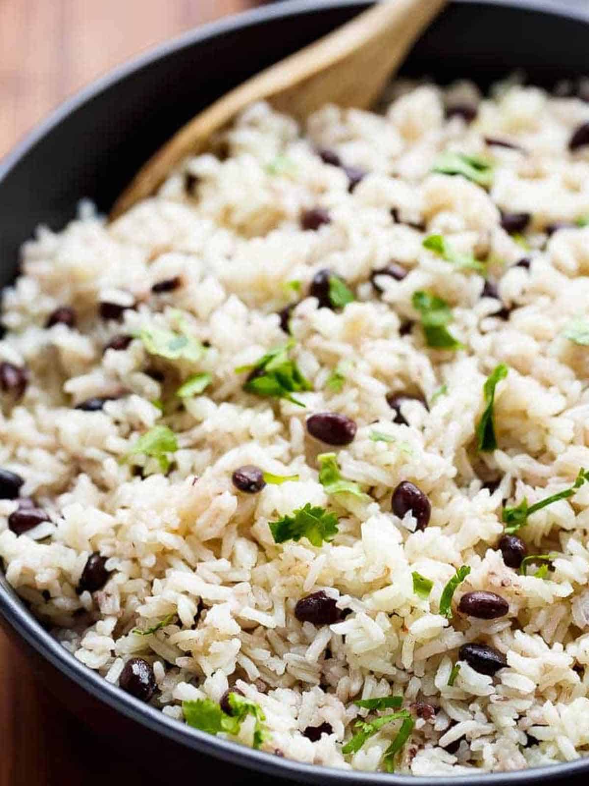 Side view image of Black Beans & Rice Recipe