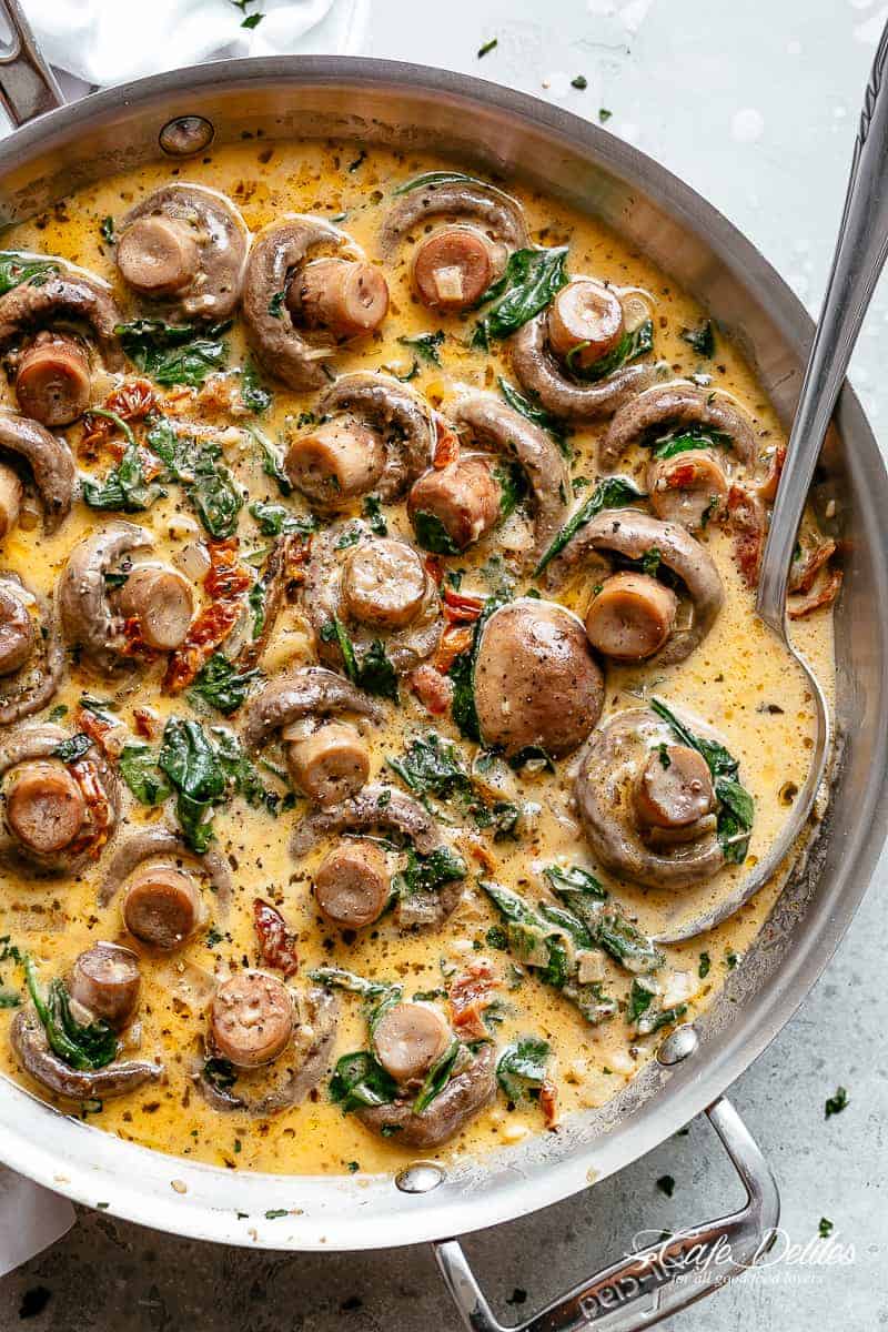 Creamy Garlic Butter Tuscan Mushrooms