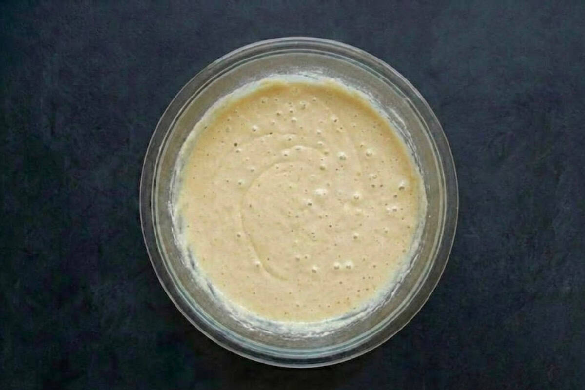 Let the batter sit for 10 minutes so the ingredients settle