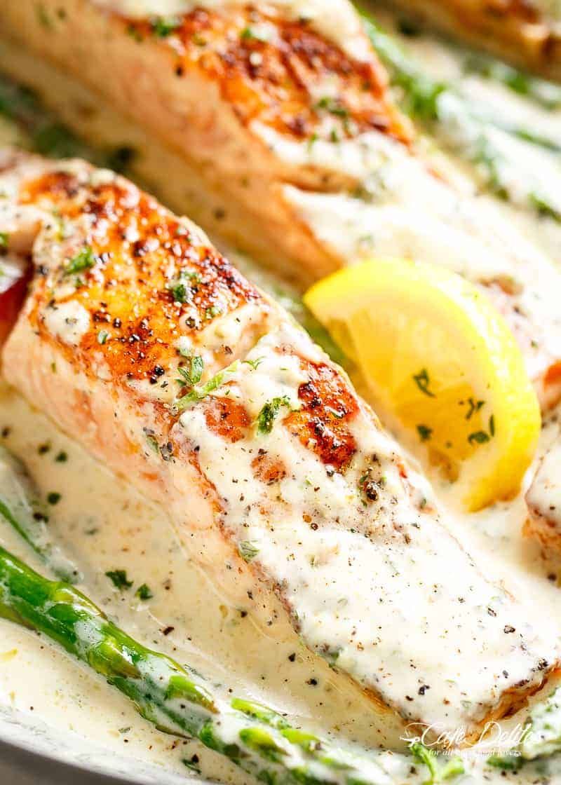 Salmon with Creamy Dijon Sauce - Cafe Delites