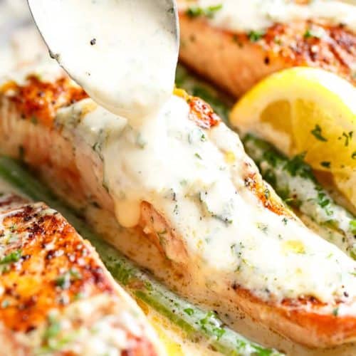 Salmon with Creamy Dijon Sauce - Cafe Delites