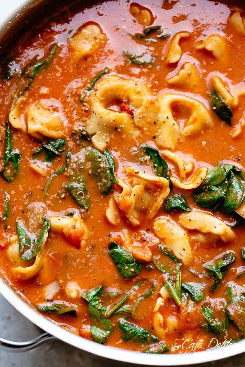 Creamy Tomato Tortellini | cafedelites.com