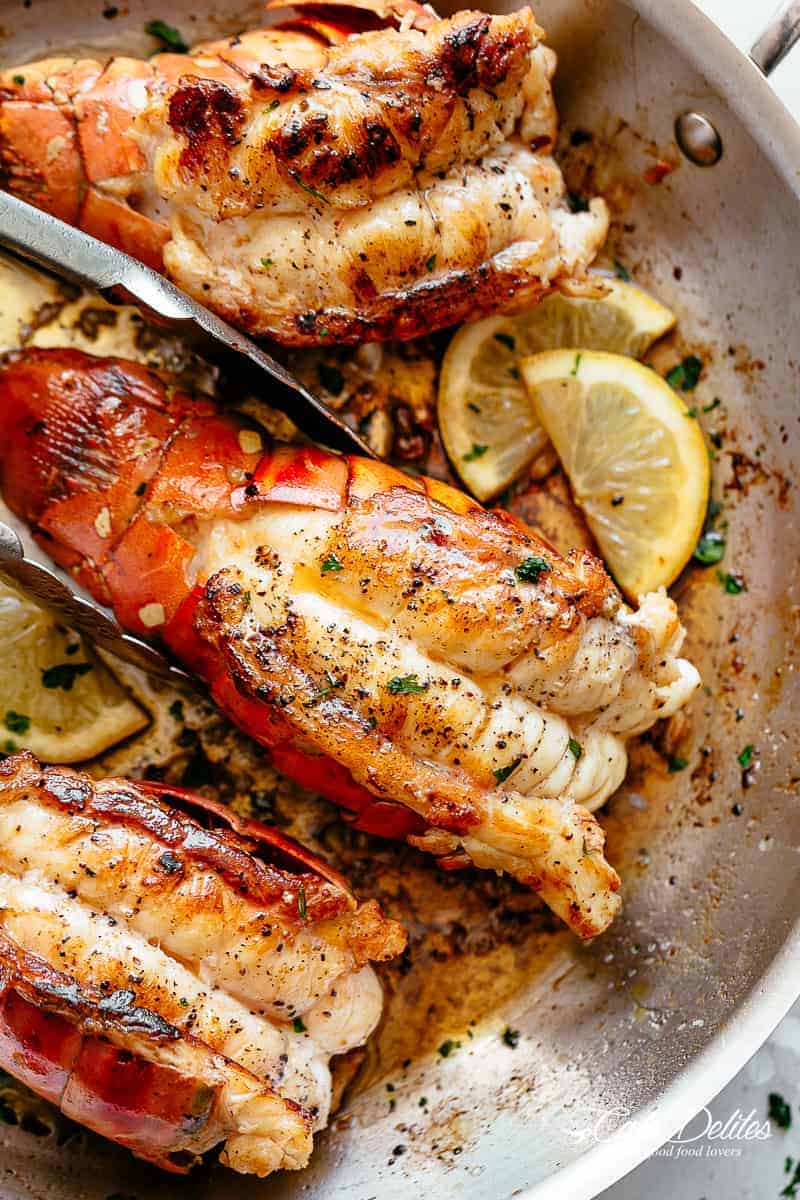 Seared Lobster Tails | cafedelites.com