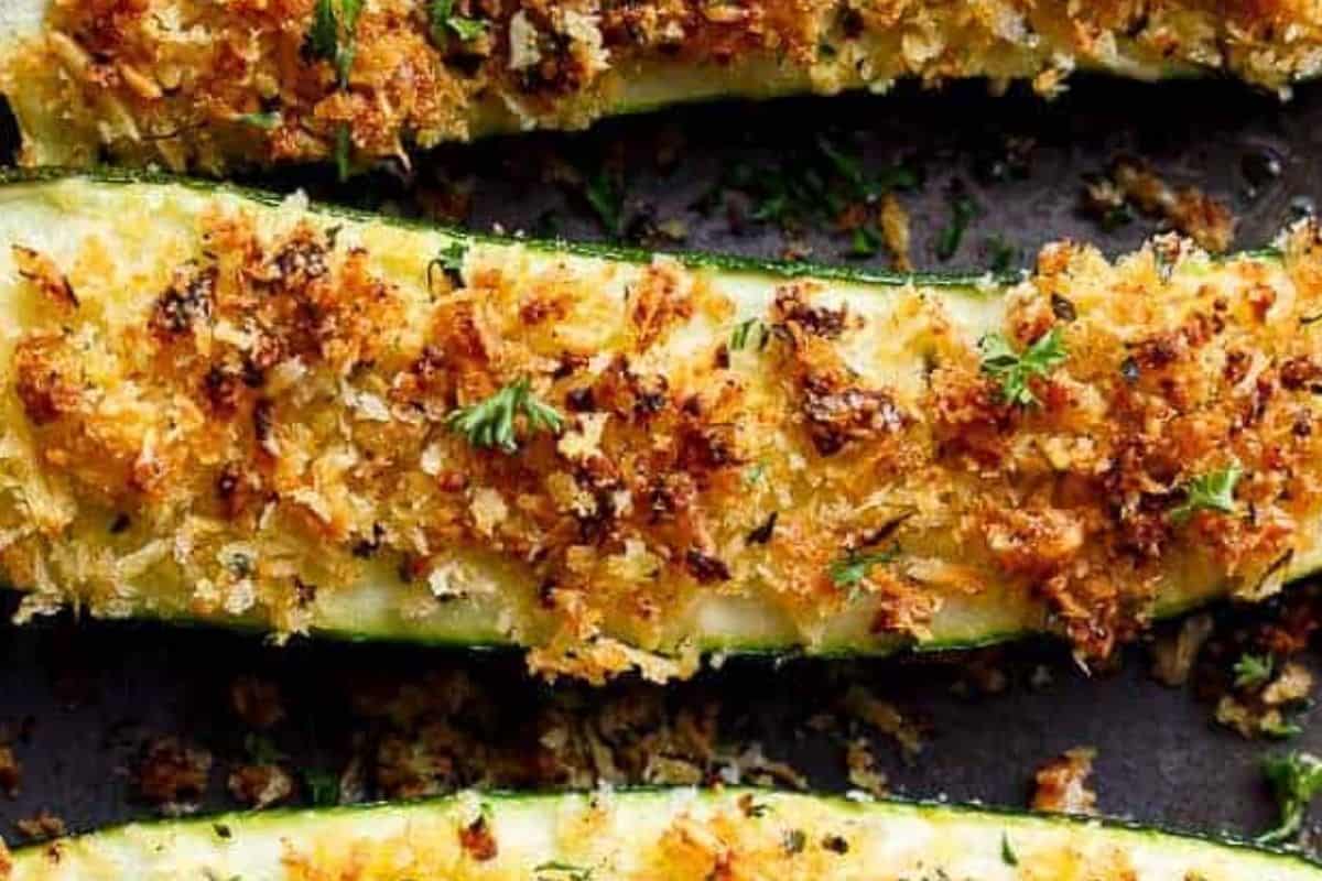Bake for 20 minutes until zucchini is  tender. Garnish with parsley and serve warm.