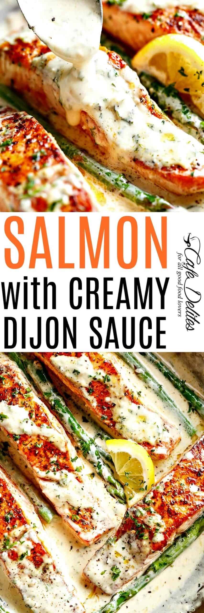 Salmon with a creamy Dijon sauce is a deliciously foolproof recipe | cafedelites.com