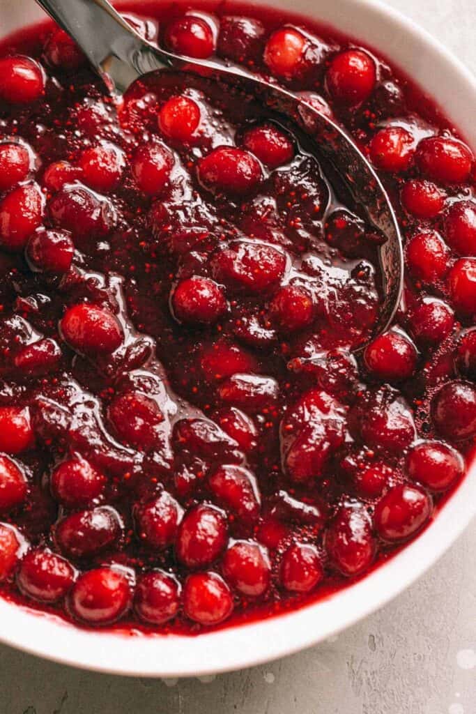 Cranberry Sauce with spoon