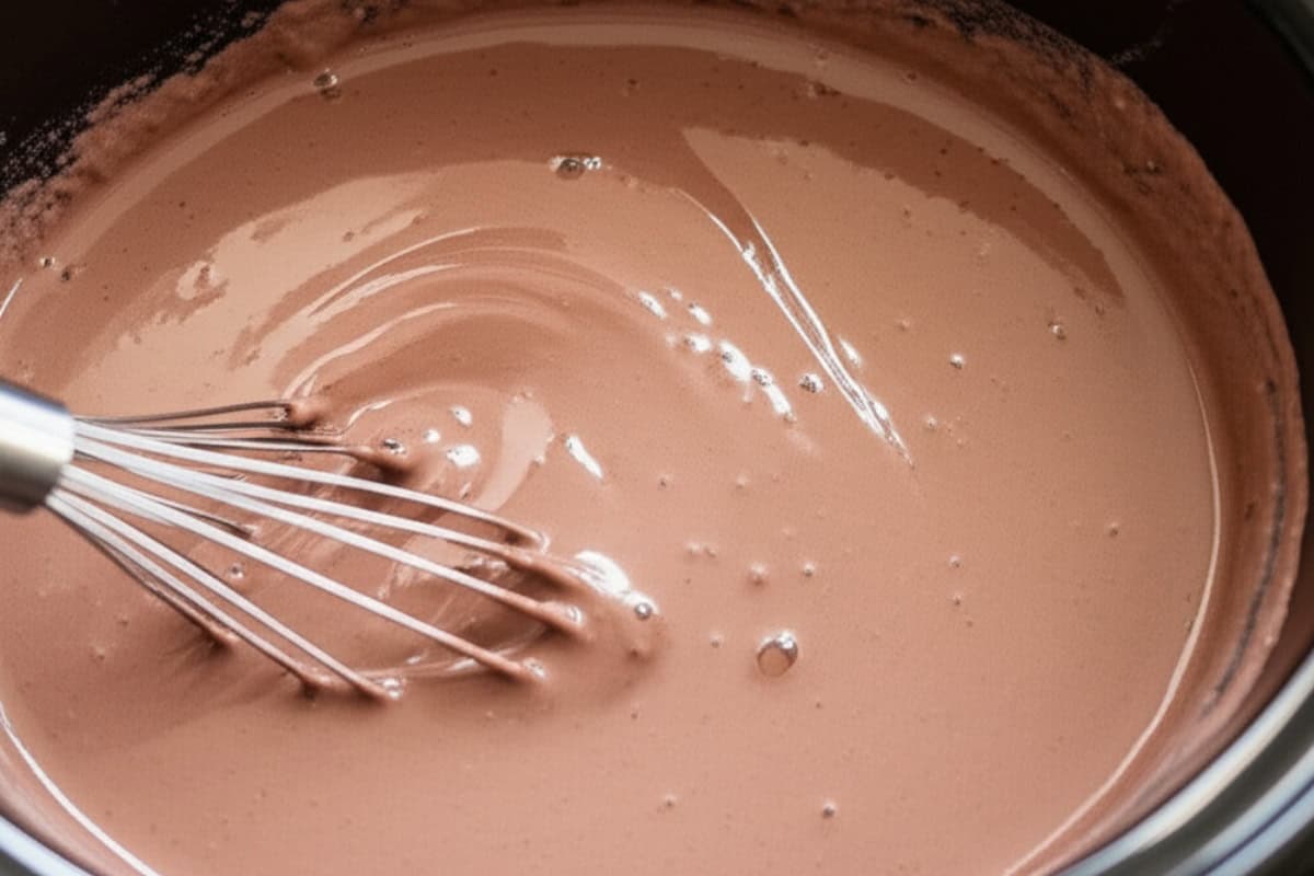 Whisk for 5 minutes until cocoa powder is fully dissolved