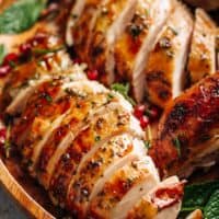 Sliced of Crispy Skinned Slow Cooker Turkey is THE MOST succulent Turkey, WITHOUT brining OR marinading! This Turkey will have EVERYONE talking!