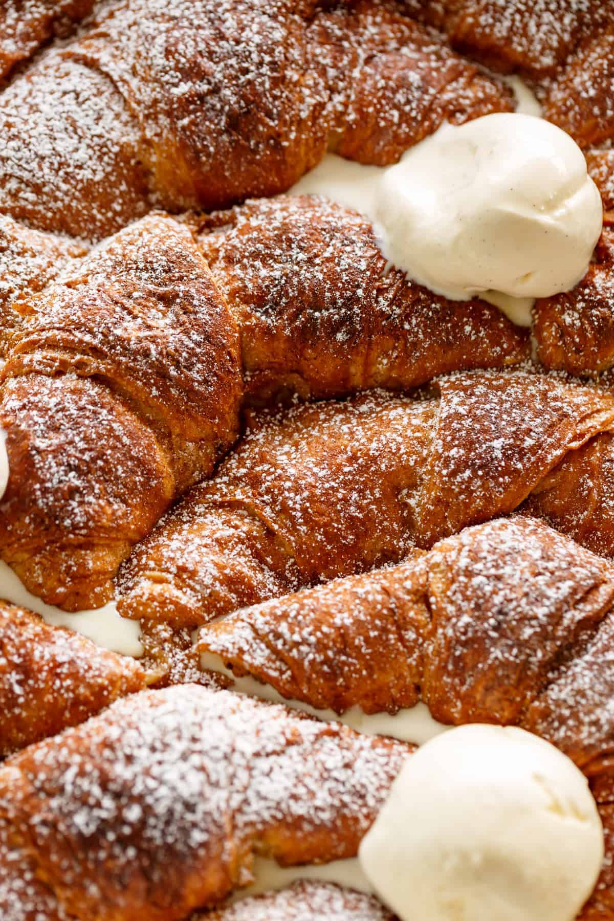 French Toast Croissants with ice cream | cafedelites.com