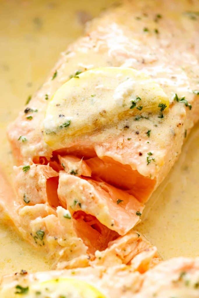 Easy Baked Salmon With Lemon Butter Cream Sauce Cafe Delites 8193