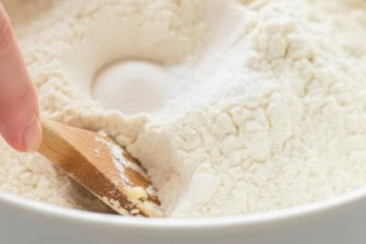 Add flour, baking soda, and salt, then mix until a dough forms.