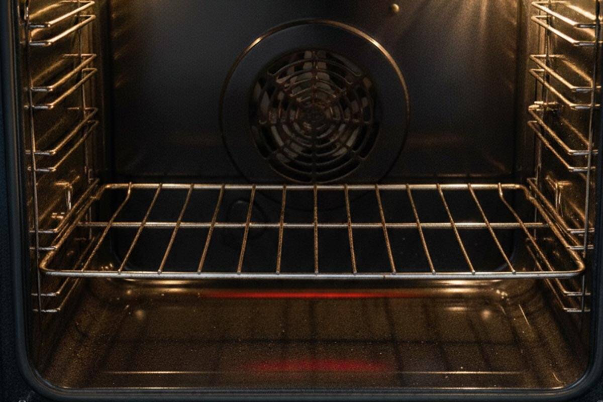 Preheating the oven.