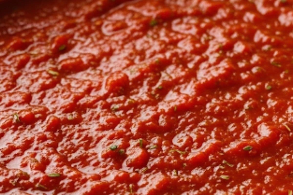spread 1 cup marinara over the base.