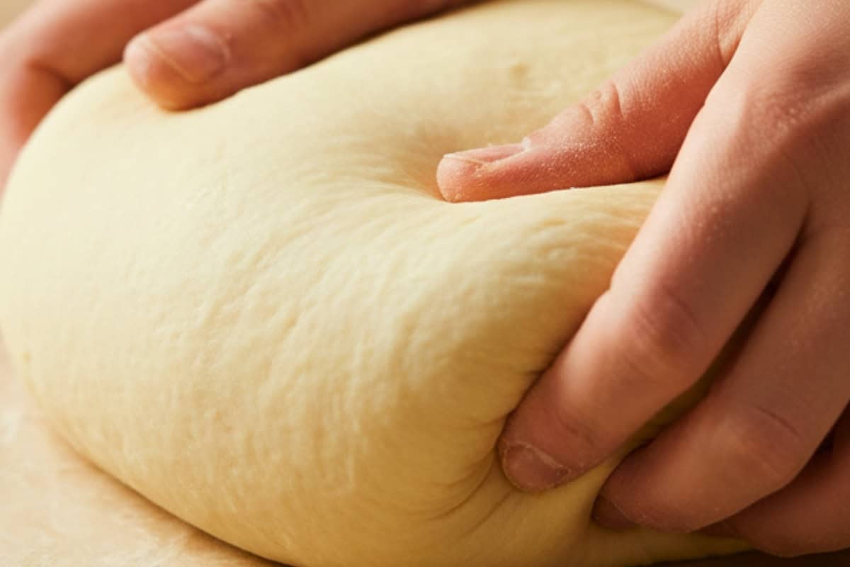 Knead by hand 10–12 minutes until soft.