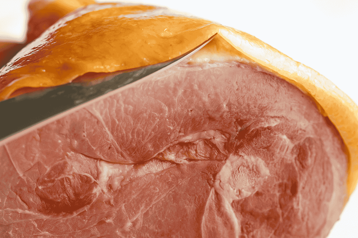 separating the ham rind and fat