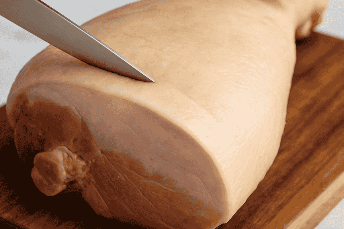 smoothing the fat using a knife