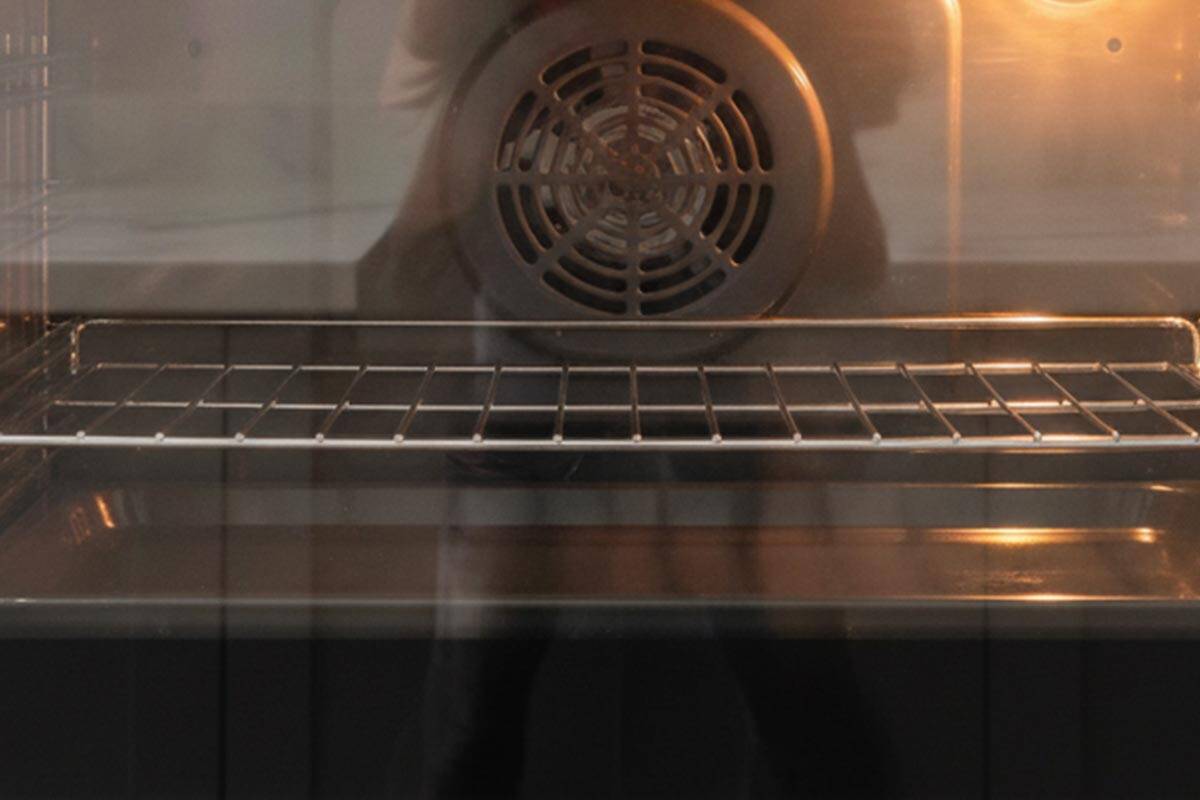 Preheating the oven.