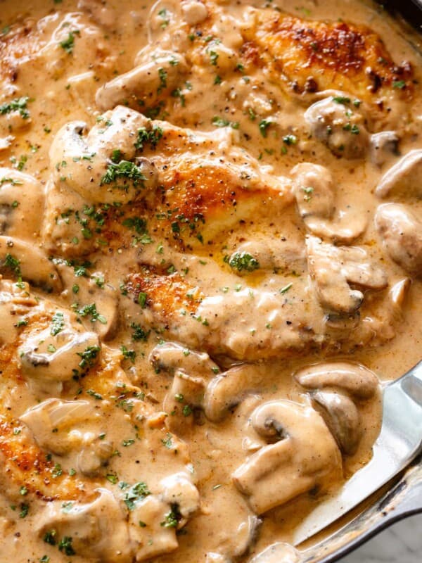 Creamy Chicken Stroganoff in a bowl