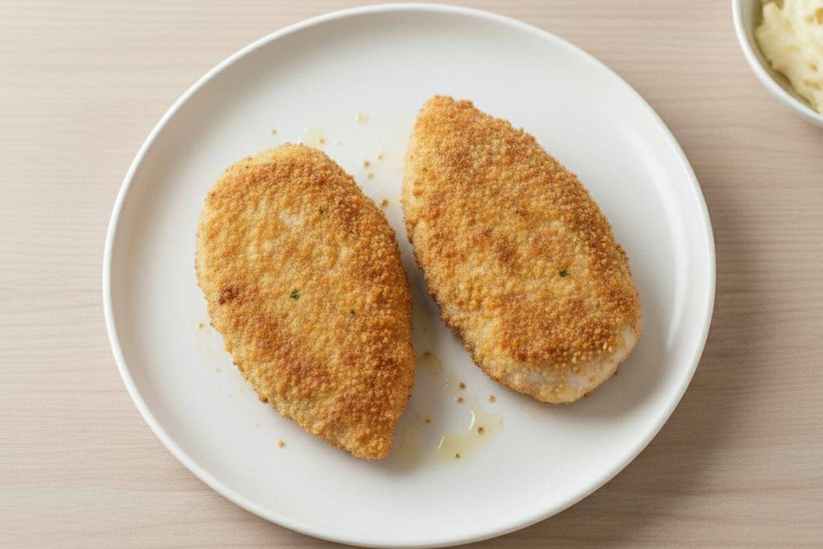 Cooked chicken in a plate.