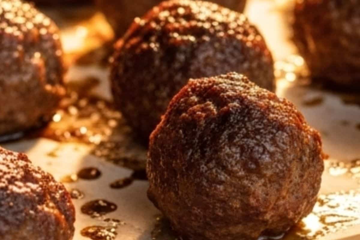 Bake the meatballs for 10 to 12 minutes until golden brown.
