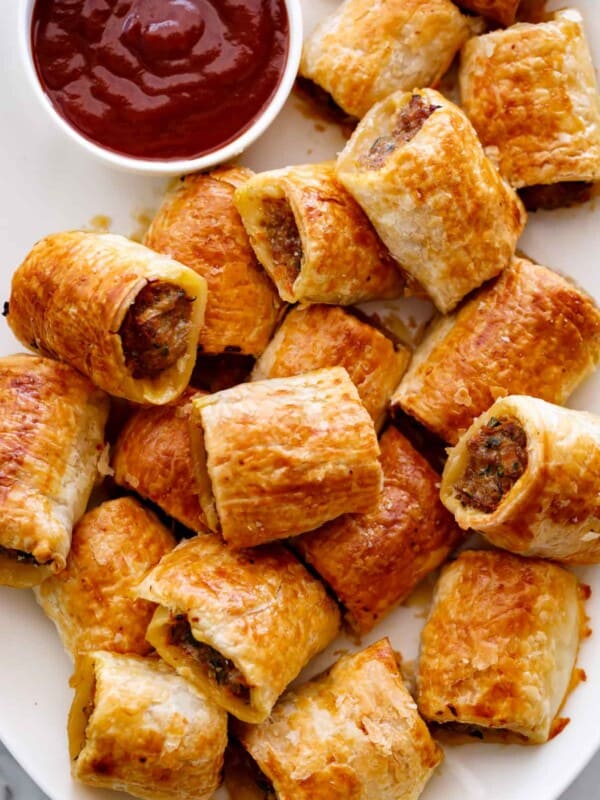 Top view of Sausage Rolls pieces