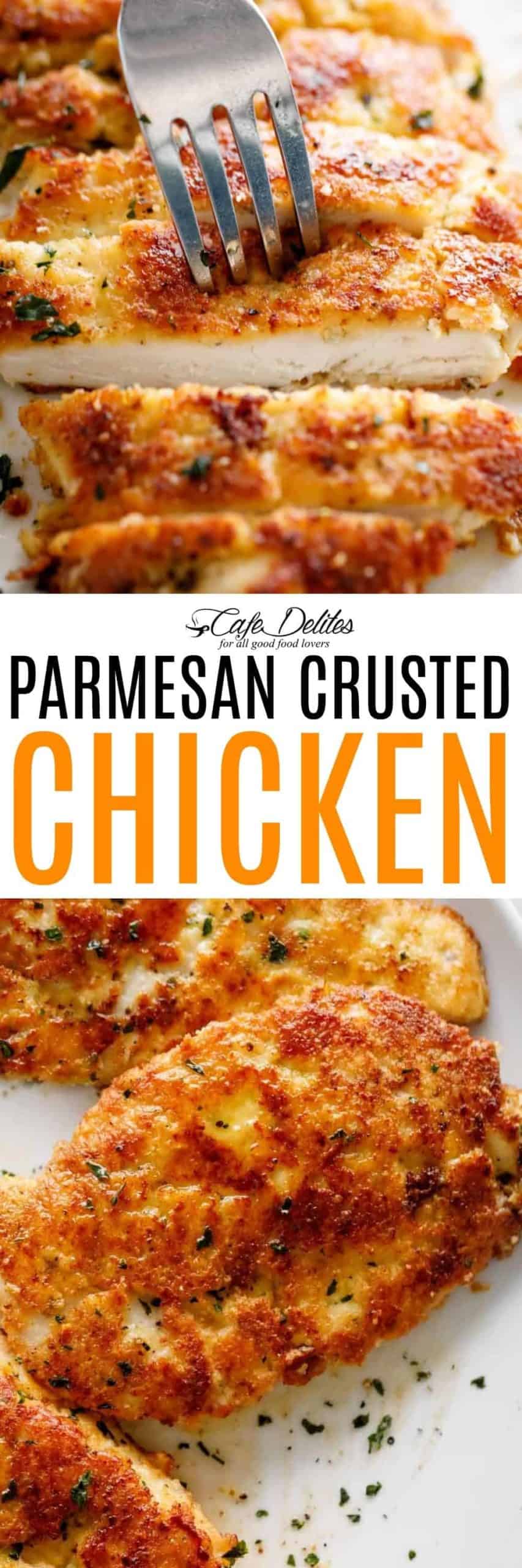 Parmesan Crusted Chicken | cafedelites.com
