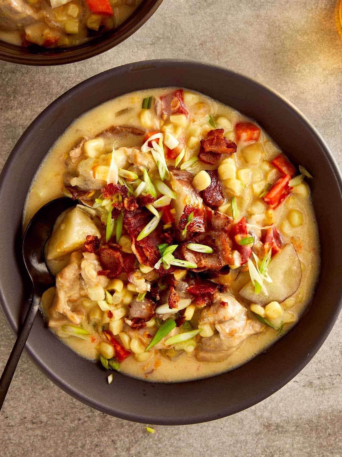 Chicken Bacon Corn Chowder (Slow Cooker or Instant Pot)