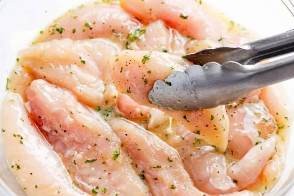 Add chicken tenders to the egg mixture and turn to coat evenly