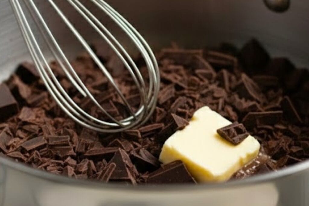 Combine butter and chocolate in a medium saucepan over low heat, stirring until melted and smooth.