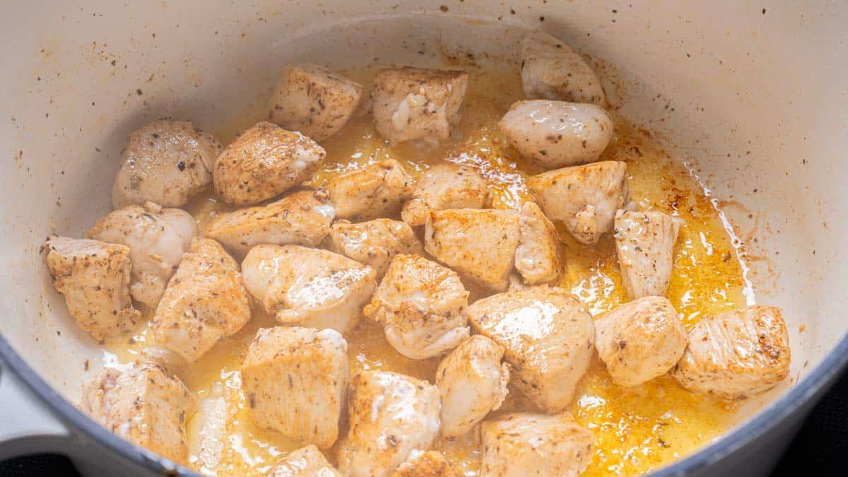 chicken in a pan