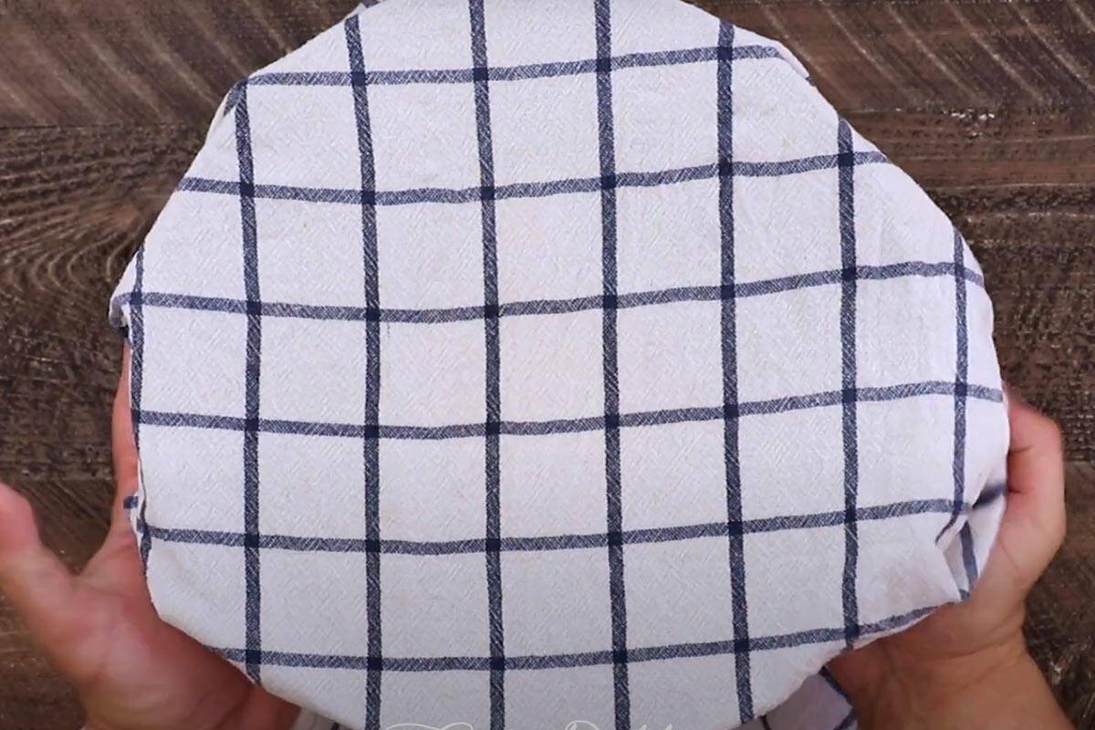 Covered the bowl with damp towel.