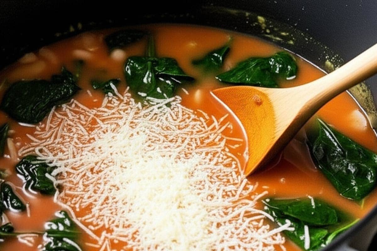 Added parmesan cheese to the soup.