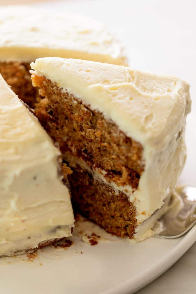 A slice of BEST Carrot Cake Recipe