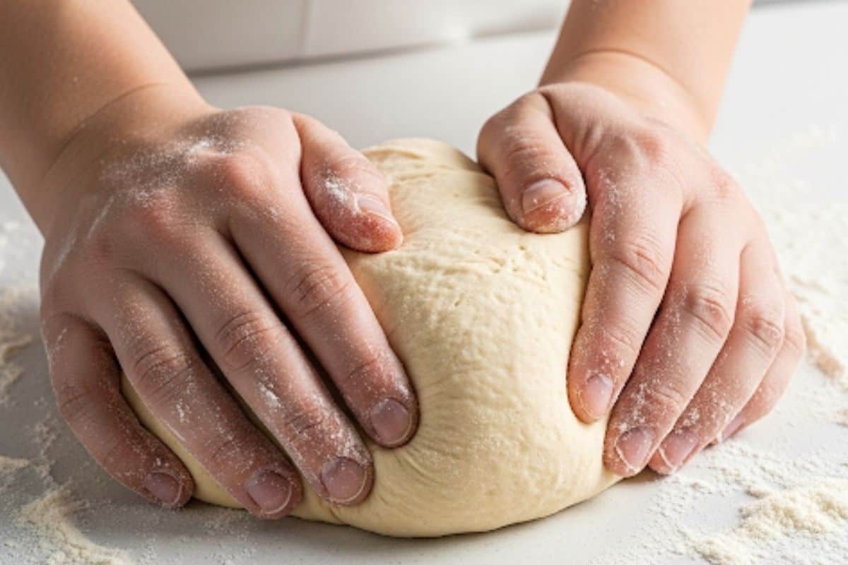 Knead the dough until smooth.