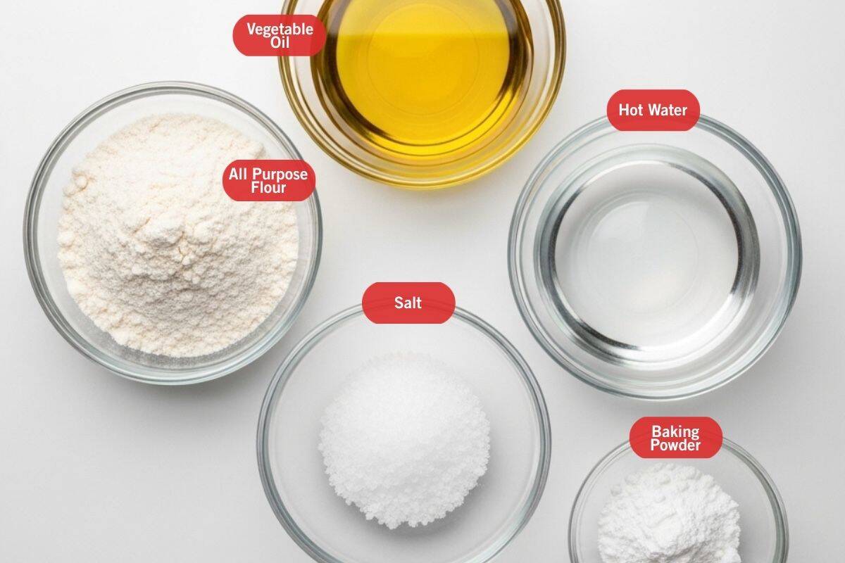 ingredients of making flour tortillas