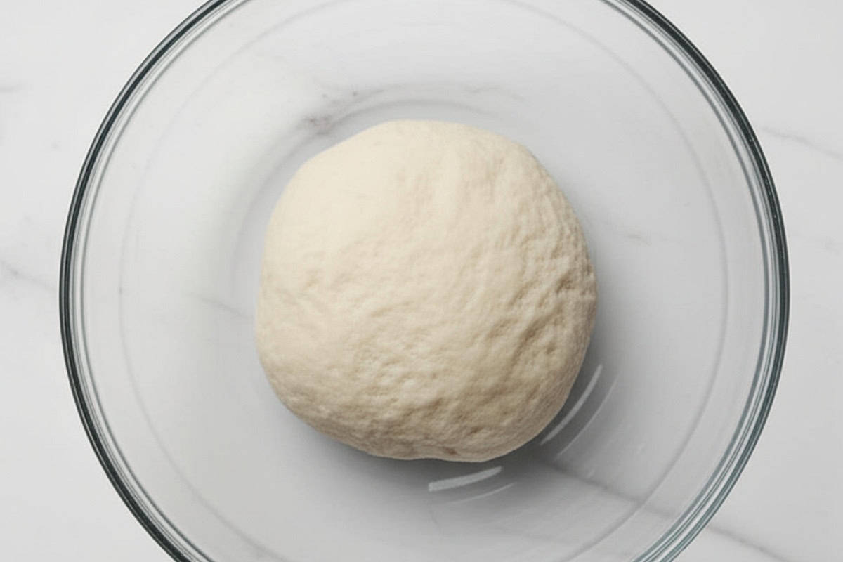 Pour in water and oil into the bowl and stir the flour to form the dough