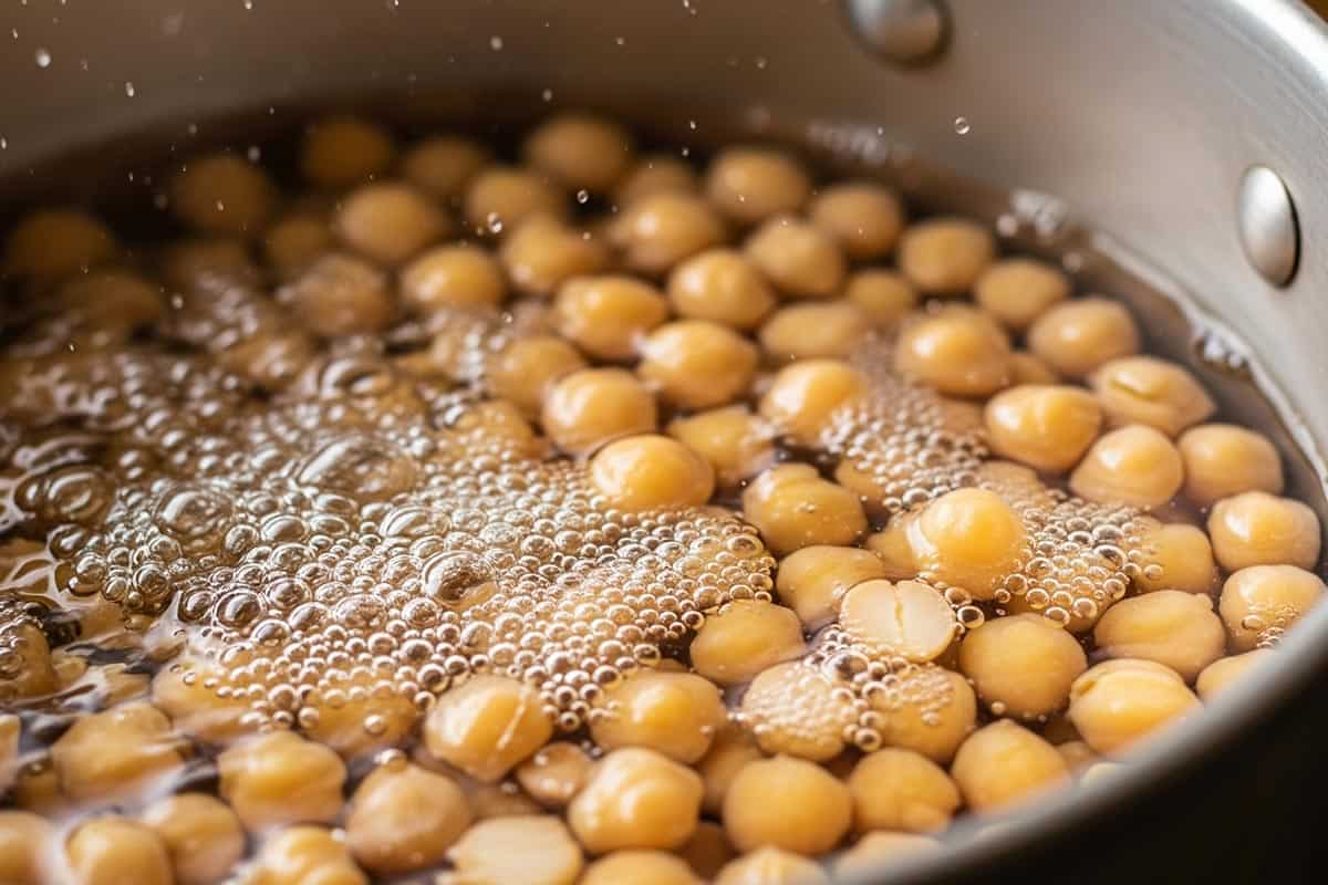 Chickpeas in a pot.