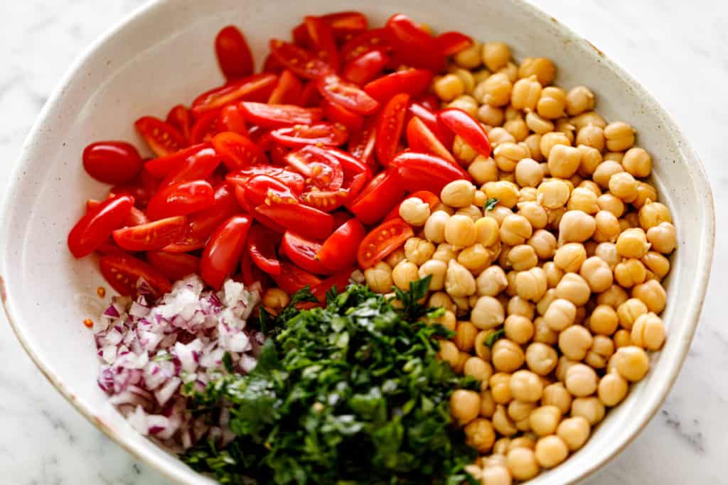 Easy Chickpea Tomato Salad Recipe Cafe Delites