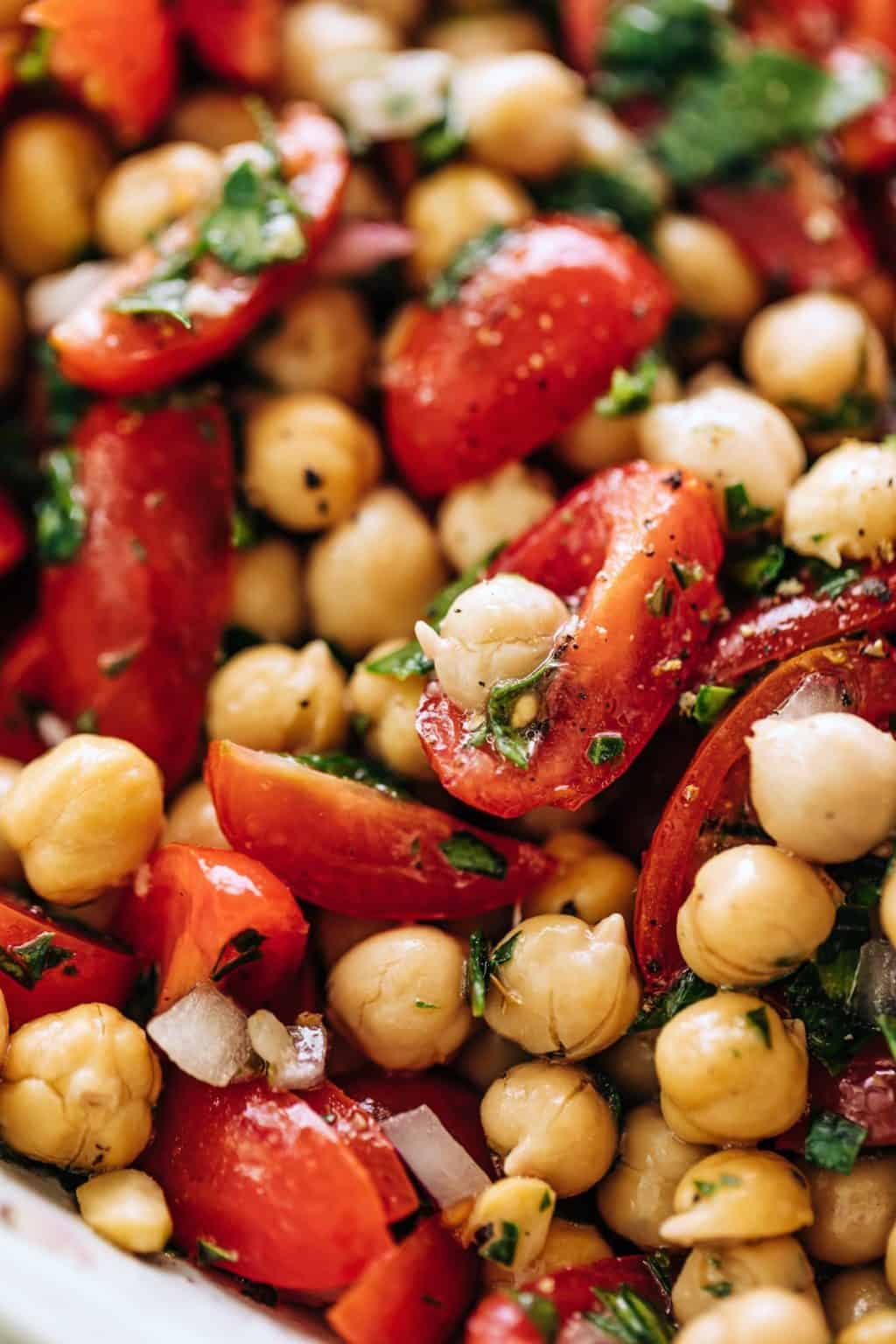 Easy Chickpea Tomato Salad Recipe - Cafe Delites