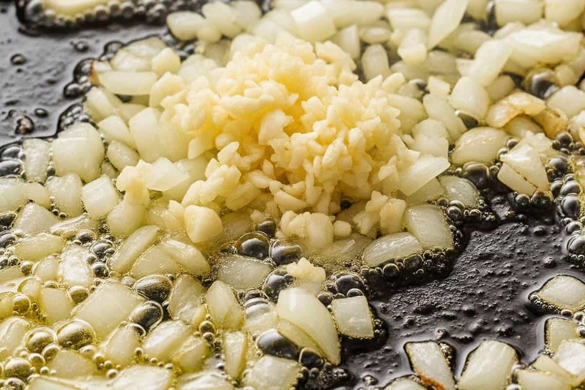 Sautéed onion and garlic.