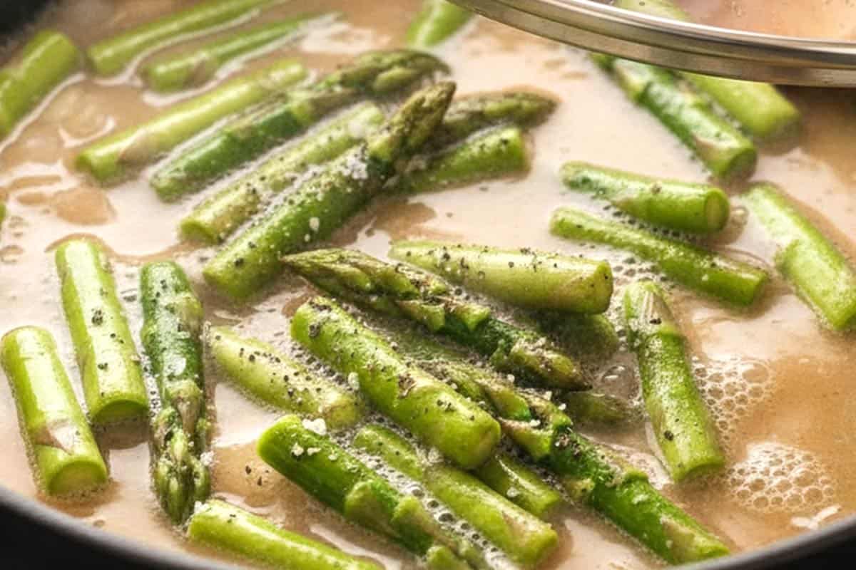 Poured in the chicken broth.