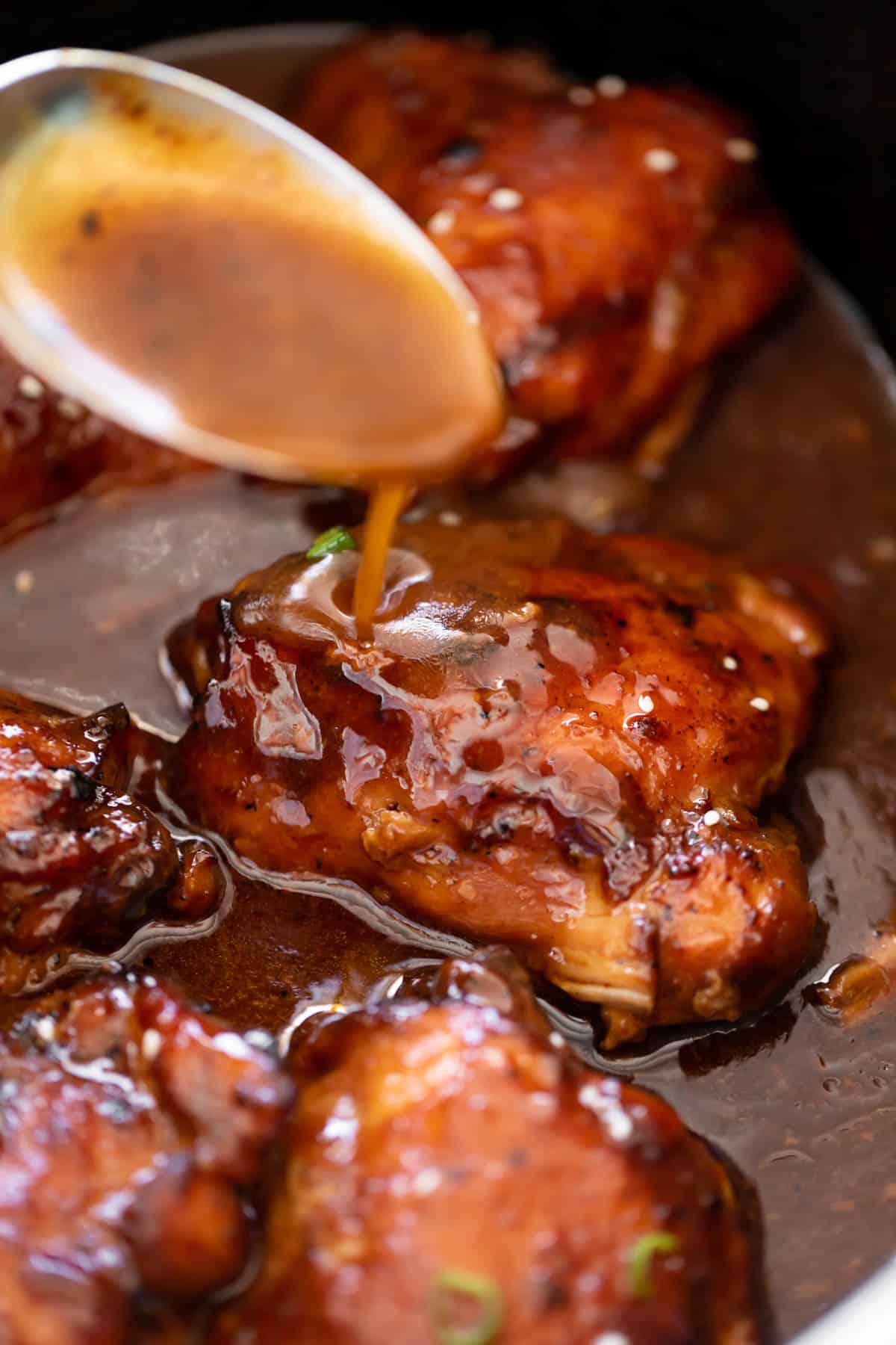 Slow Cooker Honey Garlic Chicken - The Hurried Hostess