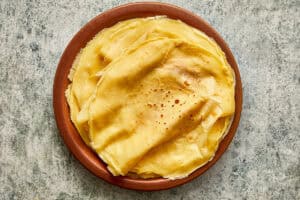 stacked crepes ready to eat