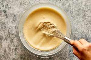 batter being whisk