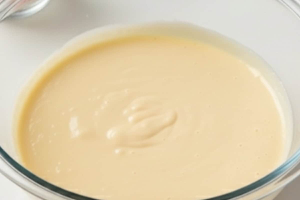 Allow the batter to rest for a few minutes while you preheat a nonstick pan over medium heat.