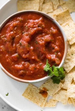 Top view image of Salsa in a bowl